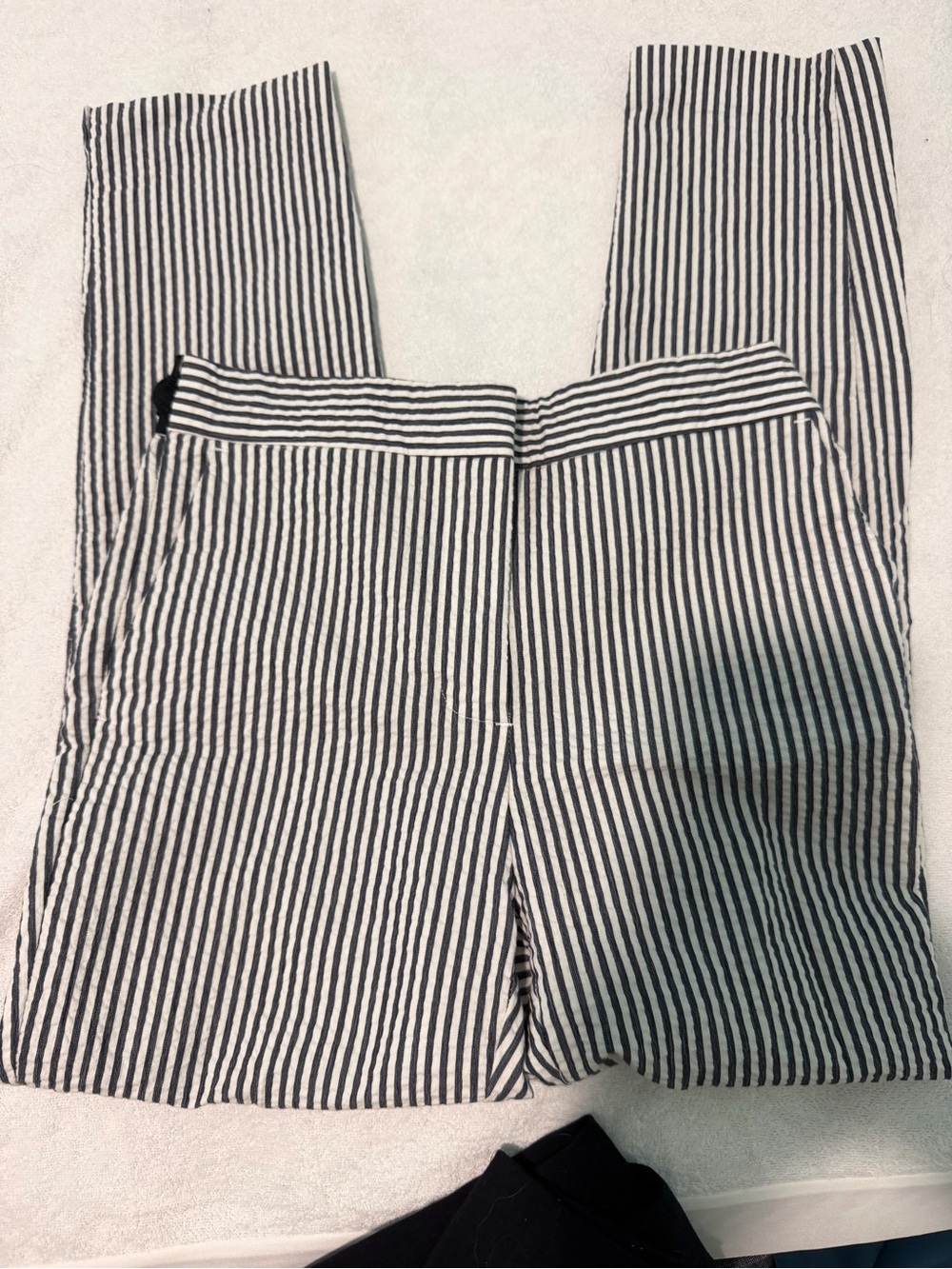 Zara Striped Black & White High-Rise Women's Pants